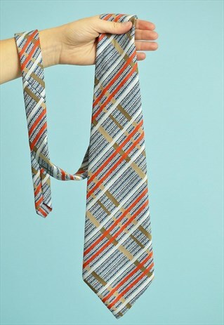 VINTAGE 70'S RETRO MOD PATTERN PRINT RESORT TIE