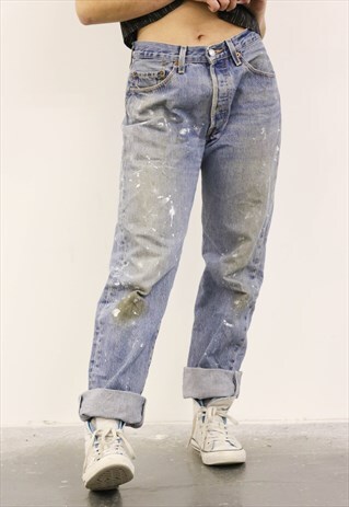 LEVI'S VINTAGE BLUE PAINT 501 MOM JEANS