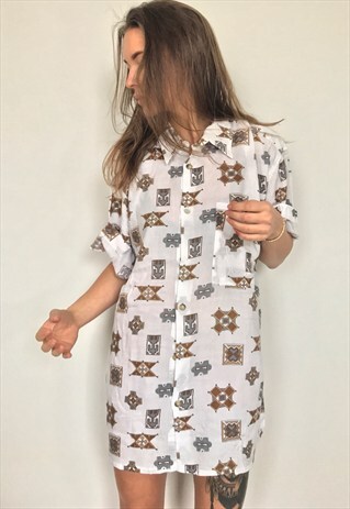 PATTERNED OVERSIZED RETRO VINTAGE UNISEX FESTIVAL SHIRT