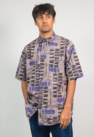 HARLEY DAVIDSON SHIRT SHORT SLEEVE HAWAIIAN STYLE