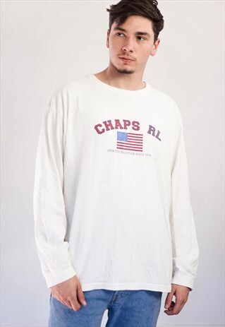 VINTAGE RALPH LAUREN LOGO LONG SLEEVE T-SHIRT 90S XXL 11.4