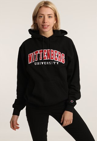 90S CHAMPION EMBROIDERED COLLEGE HOODIE