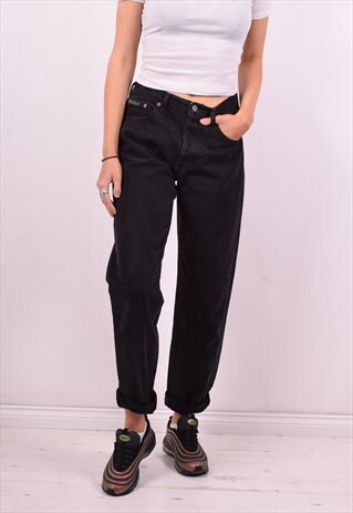 CALVIN KLEIN WOMENS VINTAGE JEANS W28 L31 BLACK 90'S
