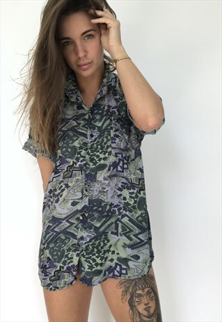 PATTERNED OVERSIZED RETRO VINTAGE UNISEX FESTIVAL SHIRT