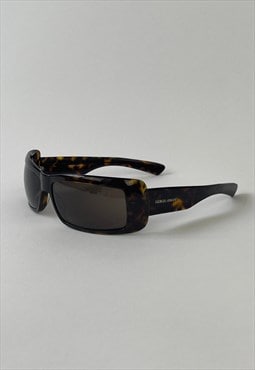 Armani Sunglasses Vintage 90s Giorgio Brown Logo Rectangle