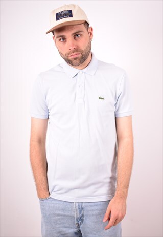 LACOSTE MENS VINTAGE POLO SHIRT MEDIUM BLUE 90S