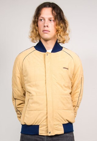 80'S RETRO ADIDAS QUILTED SOFT BOMBER JACKET