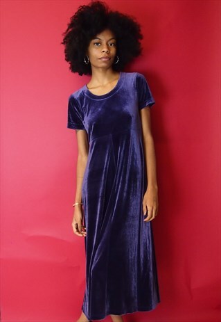 PURPLE VELVET LONG DRESS
