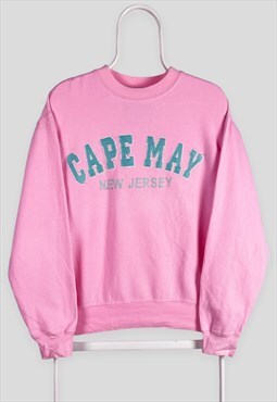 Vintage Pink USA Sweatshirt Cape May New Jersey Medium