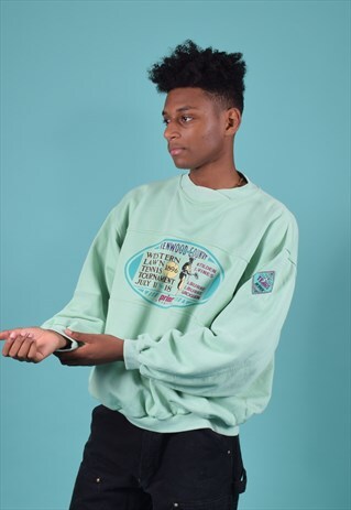 VINTAGE PENN SPORT LIME GREEN SWEATSHIRT