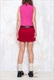 VINTAGE Y2K MICRO MINI SKIRT IN RED CORDUROY