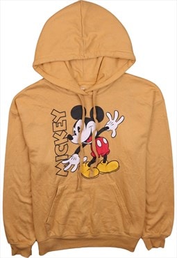 Disney 90's Mickey Mouse Pullover Hoodie Medium Tan Brown