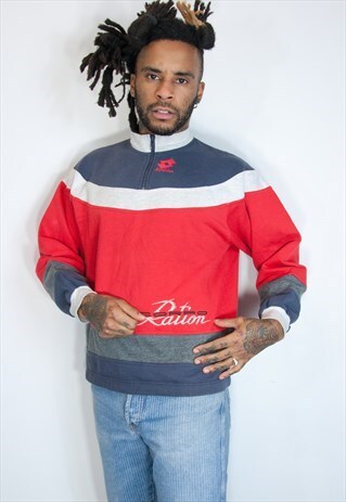 EMBROIDED LOTTO 1/4 ZIP SWEATSHIRT
