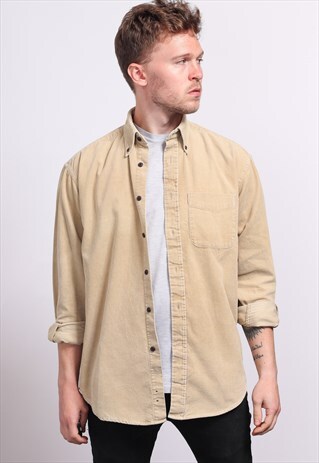 VINTAGE CORDUROY CORD SHIRT BEIGE