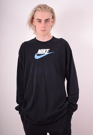 NIKE MENS VINTAGE TOP LONG SLEEVE XL BLACK 90S