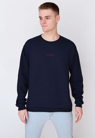 NAVY SHIT FACED (RED) SWEATSHIRT