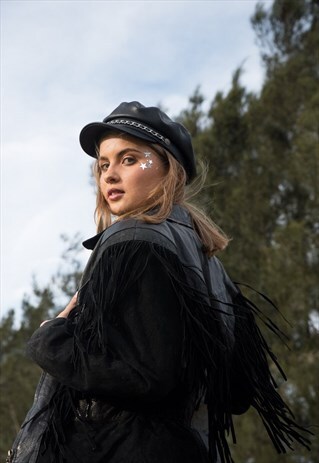 VINTAGE 80'S - 90'S SUEDE FRINGE LEATHER JACKET
