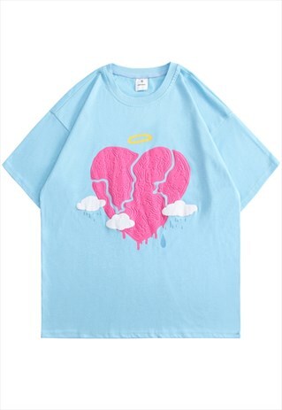 KALODIS LOOSE CASUAL T-SHIRT WITH LOVE PRINT