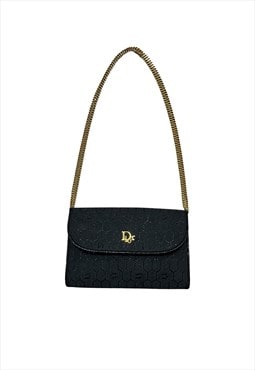 Christian Dior Crossbody Bag Shoulder Clutch Oblique Black 