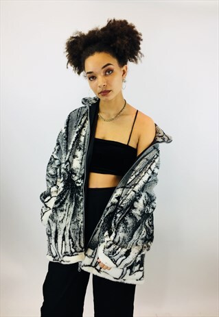 WOLF FESTIVAL RAVE SOFT TEDDY BEAR FLEECE JACKET