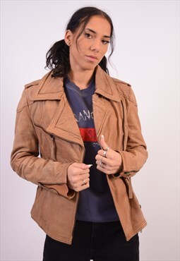 Vintage Wrangler Leather Jacket Brown