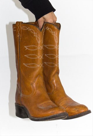 VINTAGE QUALITY LEATHER COWBOY BOOTS