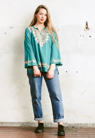 VINTAGE 90S INDIAN TUNIC TOP
