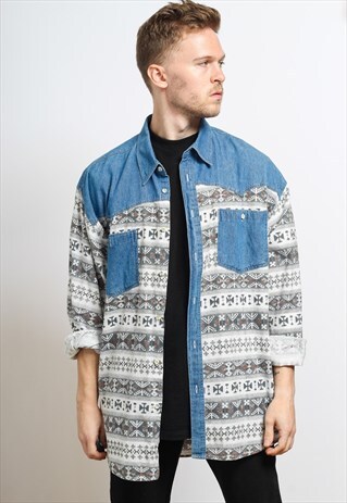 VINTAGE AZTEC PATTERNED SHIRT