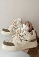 PLATFORM SNEAKERS GRUNGE SKATER SHOES CHUNKY SNEAKERS BLACK