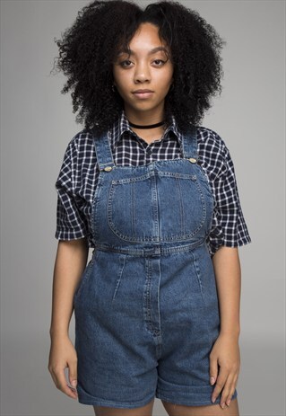 VINTAGE DENIM SHORT DUNGAREES