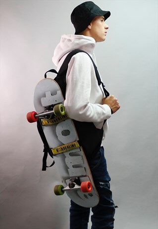 BLACK BACKPACK - RUCKSACK WITH YELLOW VELCRO STRAPS
