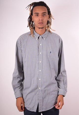 POLO RALPH LAUREN MENS VINTAGE SHIRT XL MULTI CHECK 90S