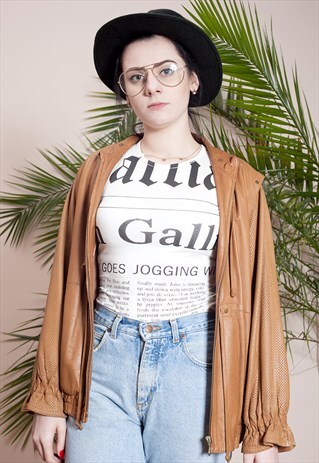VINTAGE SOFT FAUX LEATHER MUSTARD COLOR JACKET