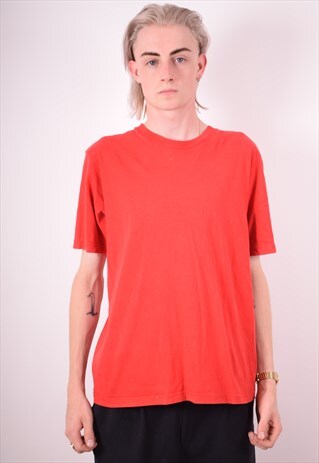 CHAMPION MENS VINTAGE T-SHIRT TOP LARGE RED 90S
