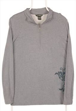 Vintage Eddie Bauer - Grey Sweatshirt Quarter Zip - Large