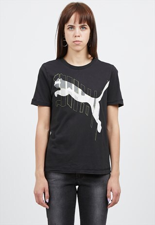 90S VINTAGE BLACK PUMA CREW NECK T-SHIRT
