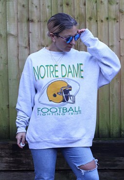 Vintage 1990s Notre Dame College Football sweatshirt in grey