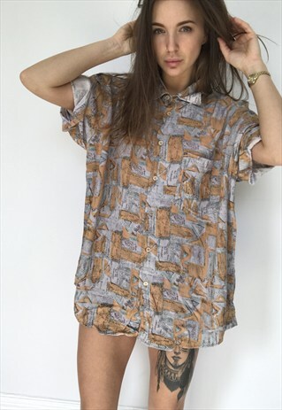 PATTERNED OVERSIZED RETRO VINTAGE UNISEX FESTIVAL SHIRT