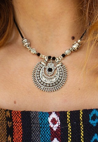 HANDMADE FESTIVAL HAMSA BALI NECKLACE