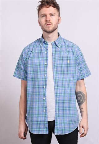VINTAGE RALPH LAUREN SHIRT BLUE 90S