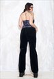 VINTAGE Y2K FLARE TROUSERS IN BLACK CORDUROY