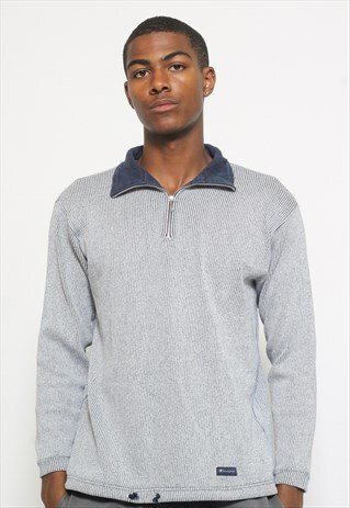 VINTAGE CHAMPION 1/4 ZIP RIBBED SWEATSHIRT