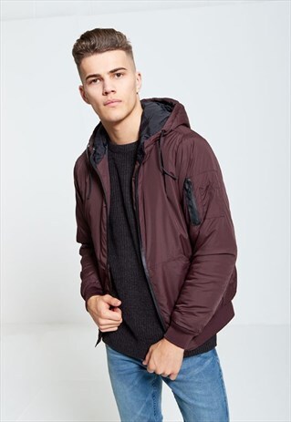 MENS BRAVE SOUL ZIP THROUGH HOODED JACKET