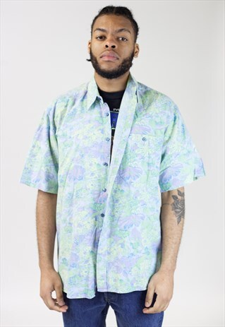 VINTAGE 90'S ABSTRACT PASTEL PATTERNED SHIRT