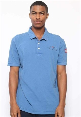 VINTAGE NAPAPIJRI LOGO POLO SHIRT BLUE