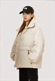 Skiing style bomber mountain puffer jacket utility coat