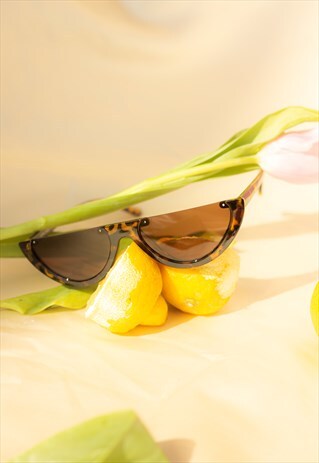 HALF FRAME SUNGLASSES TORTOISE SHELL