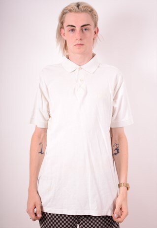 REEBOK MENS VINTAGE POLO SHIRT LARGE WHITE 90S
