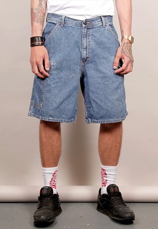 VINTAGE 90'S POLO RALPH LAUREN POCKET CARGO DENIM SHORTS