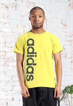 Vintage Adidas Logo T-Shirt Yellow